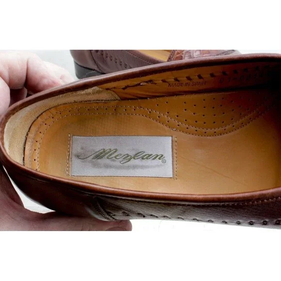 Mezlan Saragossa Shoes Mens Size 10.5 M Genuine Crocodile Leather Loafers Mezlan Saragossa Genuine Crocodile Brown Men main image 2